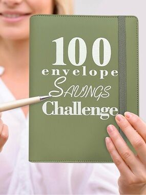 100 Envelope Savings Journal olive green